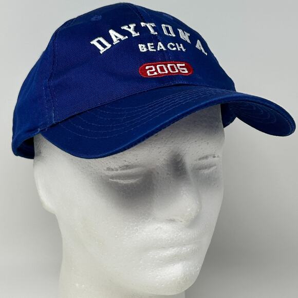 Vintage Y2Ks Daytona Beach 2005 Hat Baseball Cap Florida 6 Panel Strapback Blue - Picture 9 of 9